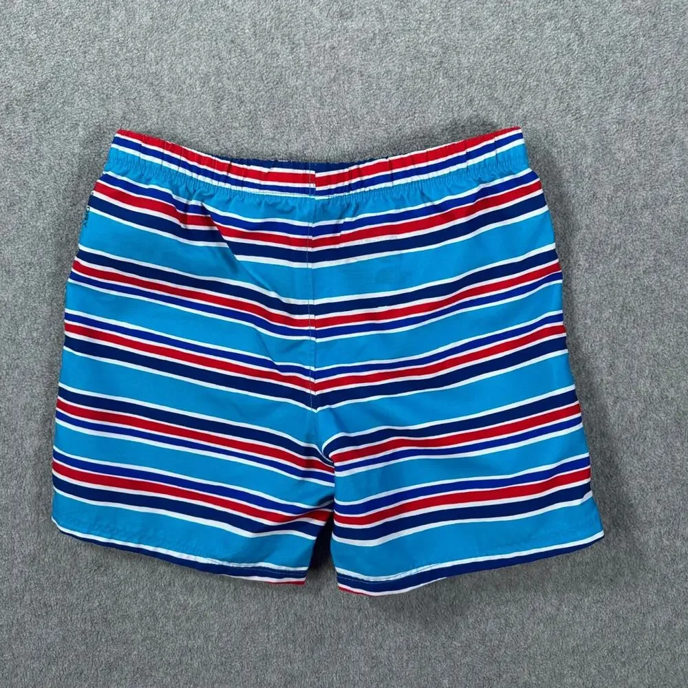 The North Face Striped Boys Swim Shorts Size 6 Blue/Red UPF 40 Elastic Waist - Picture 6 of 6